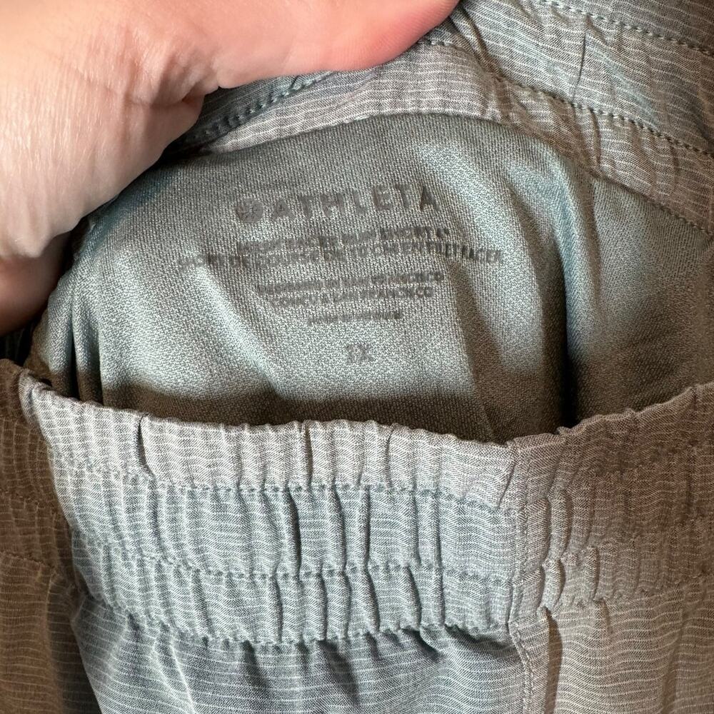 Athleta‎ Mesh Racer Run Short Minimalistic Coast Grey Green 3X Exercise Work OUt - Picture 5 of 8